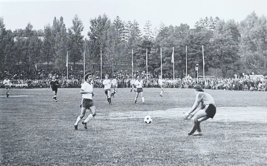Mecz o 1/16 Pucharu Polski z Zagłębiem Sosnowiec, 1976 r. 