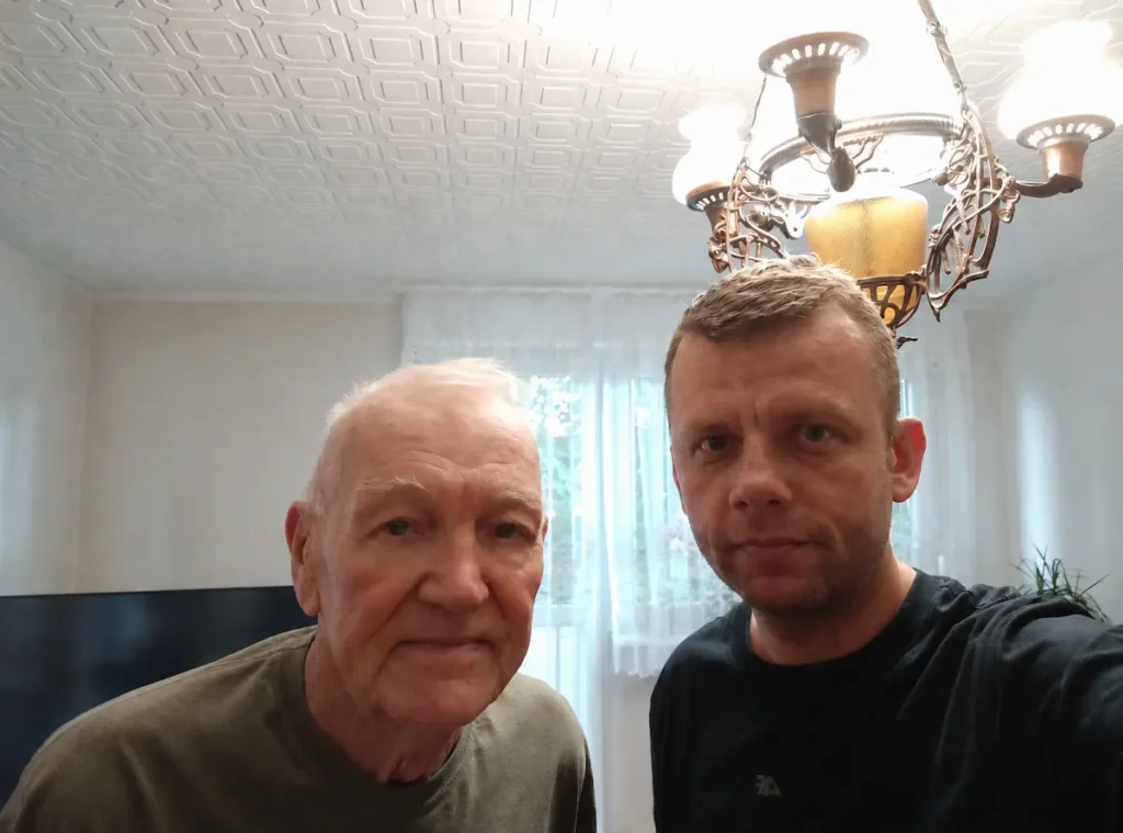 Trener Jerzy Bajer i Mirek Prętkowski